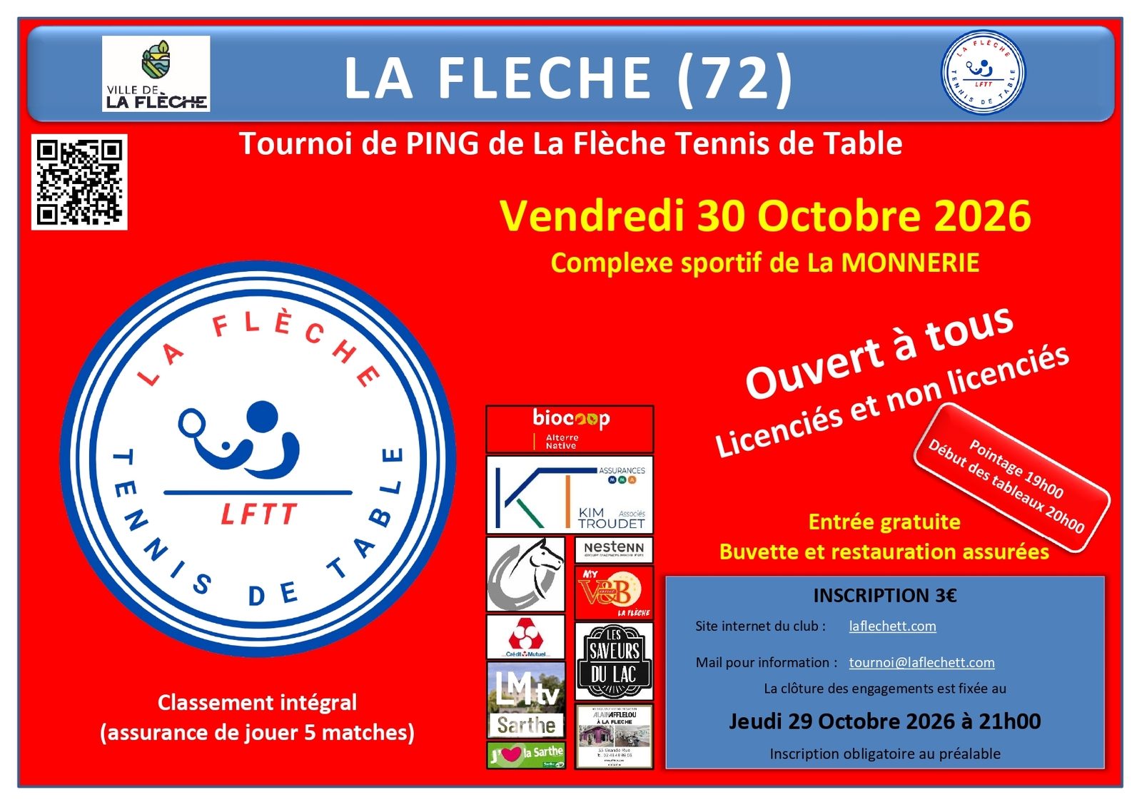 Tournoi loisirs Octobre 2026